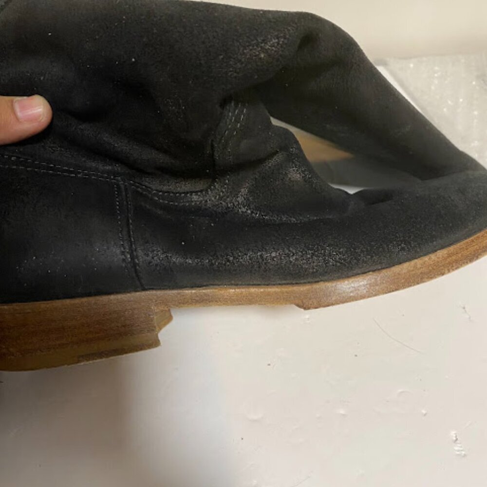 Rag & Bone New York Black Suede Tall Moto Boots - Size 36 - Picture 9 of 13